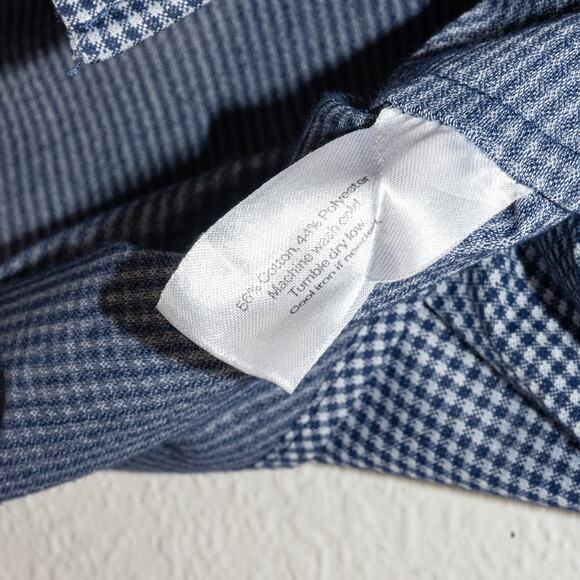 Ministry of Supply Men's Slim fit Button Down Shirt blue check Size Large - Picture 5 of 7